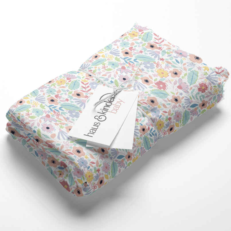 Haus & Kinder Cotton Muslin Swaddle Wrap for New Born Baby Blanket and Swaddles for Newborn Floral