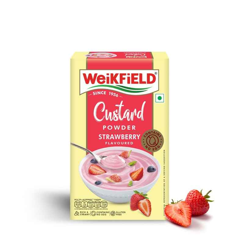 Weikfield Custard Powder Strawberry Flavor Carton
