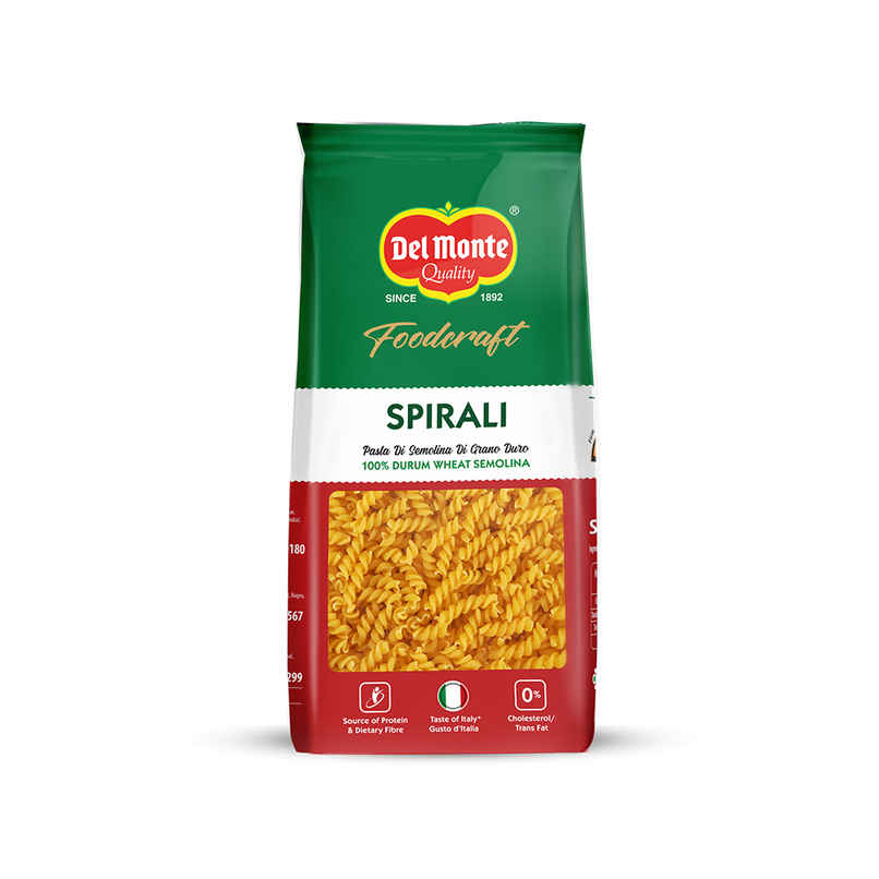 Del Monte Spirali Pasta | No Maida | Made With Durum Wheat Semolina Del Monte Spirali Pasta | No Maida | Made With Durum Wheat Semolina