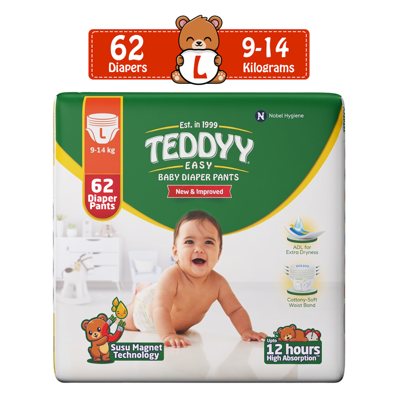 Teddyy Baby Pant Style Diaper | L | 62 pcs Teddyy Baby Pant Style Diaper | L | 62 pcs