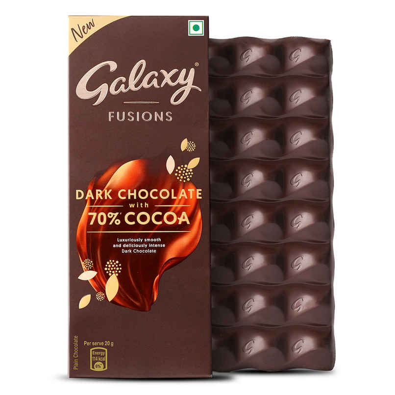 Galaxy Fusions Dark Chocolate Bar With 70% Cocoa Galaxy Fusions Dark Chocolate Bar With 70% Cocoa
