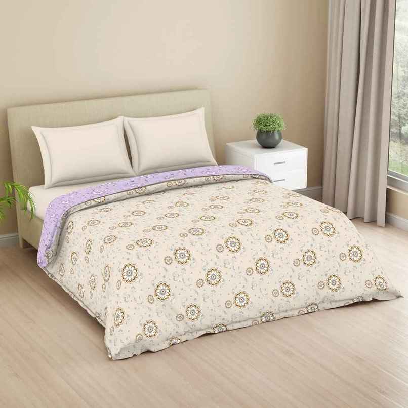 WELSPUN Microfiber Lume Quilt Double 110 GSM Polyster, Easy Care | Almond - 200 x 220 cm