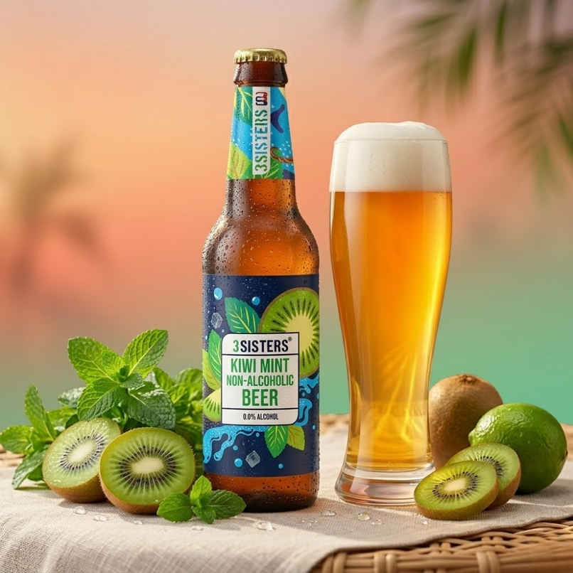 3 Sisters Kiwi and Mint Non Alcoholic Beer 3 Sisters Kiwi and Mint Non Alcoholic Beer