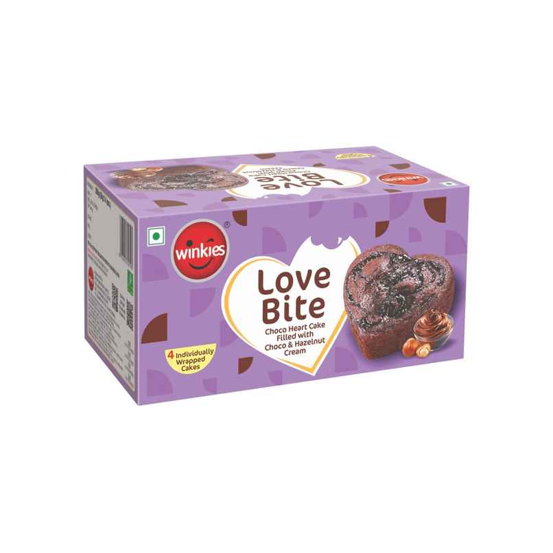 Winkies Love Bite | Choco Heart Cake Filled With Choco & Hazelnut Cream