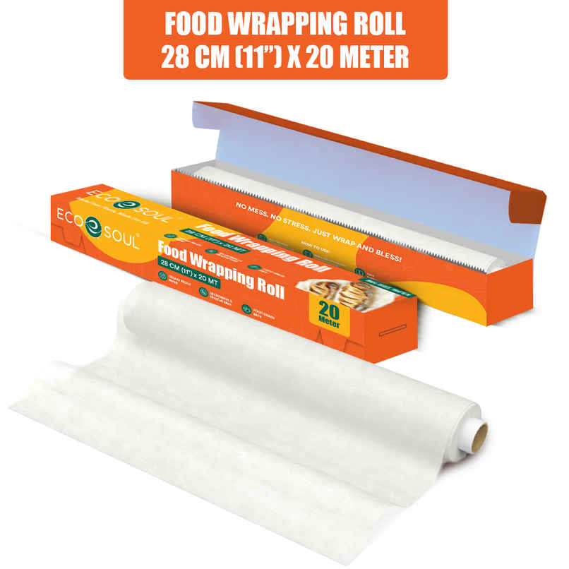 Eco Soul Food Wrapping Paper Roll | Ink Free | 20 Meter Eco Soul Food Wrapping Paper Roll | Ink Free | 20 Meter