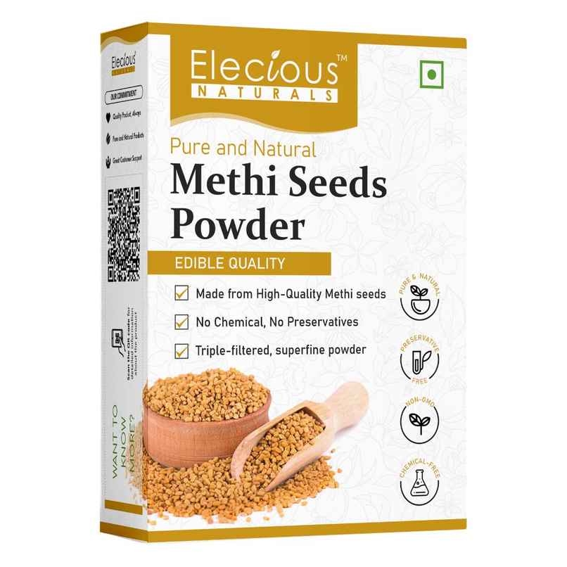 Elecious Methi Seed Powder For Hair Growth | Fenugreek Powder | 100% Pure and Natural Elecious Methi Seed Powder For Hair Growth | Fenugreek Powder | 100% Pure and Natural