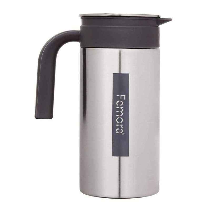 Femora Stainless Steel Grand Jug With Handle 1.4 L Silver Black