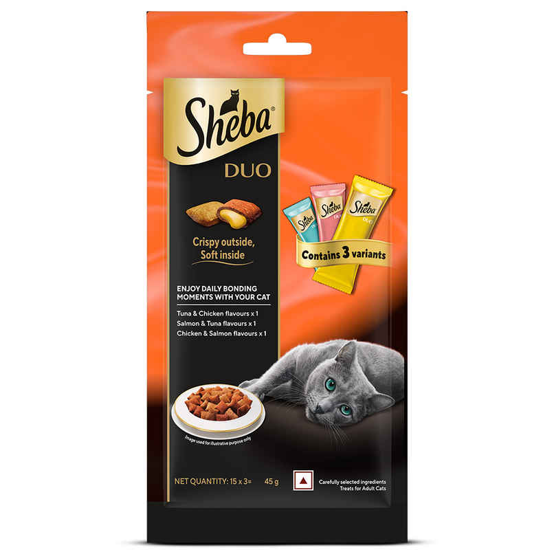 Sheba Duo Adult Cat Treats, Crispy Outside Soft Inside Sheba Duo Adult Cat Treats, Crispy Outside Soft Inside