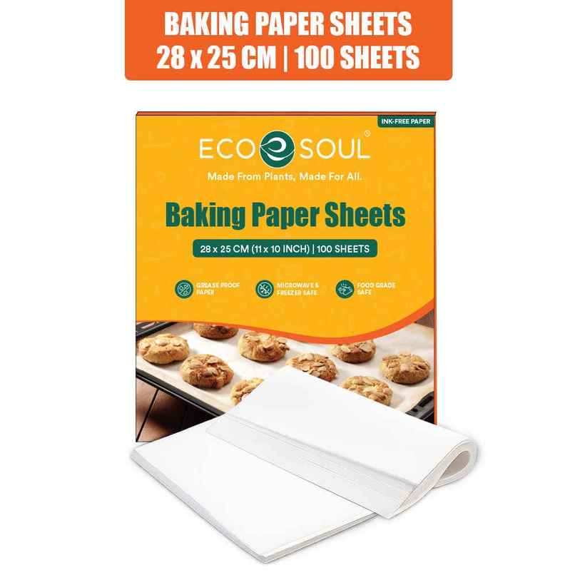 Eco Soul Baking Paper Sheets | Butter Paper & Parchment Paper | 100 Count | 11 x 10 Inch
