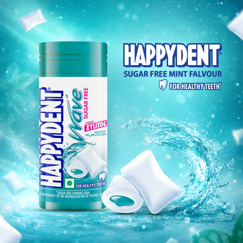 Happydent Wave Sugarfree Mint Flavour Chewing Gum Pocket Bottle Happydent Wave Sugarfree Mint Flavour Chewing Gum Pocket Bottle
