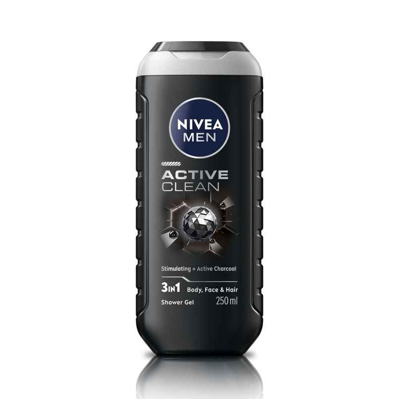 Nivea Men Active Clean with Active Charcoal Shower Gel for Body Face & Hair