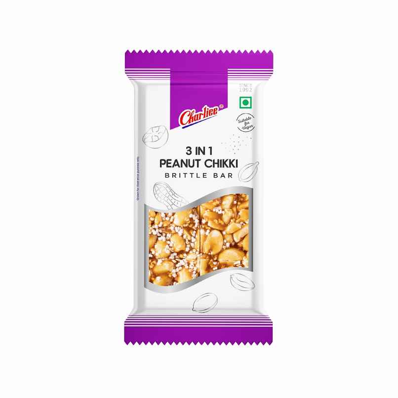 Charliee 3 In 1 Peanut Chikki | Sweet & Crunchy