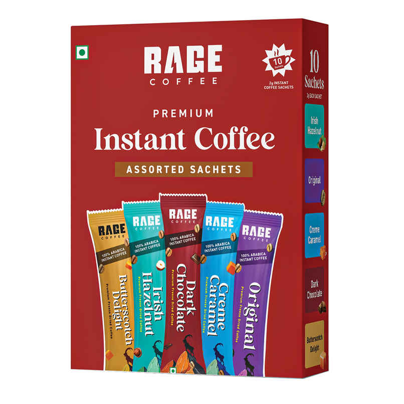 Rage Coffee Assorted Freeze Dried Instant Coffee Sachets | Arabica Beans