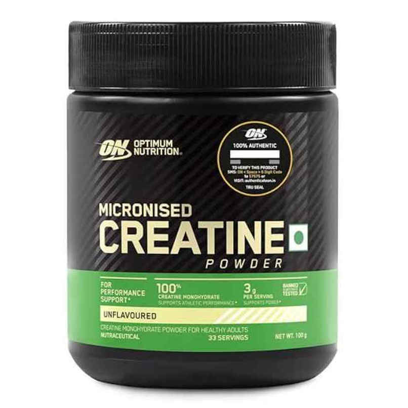 Optimum Nutrition (On) Micronised Creatine Monohydrate For Performance Support Powder 100 Gm Optimum Nutrition (On) Micronised Creatine Monohydrate For Performance Support Powder 100 Gm