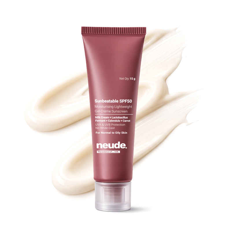 Be Neude Lightweight Gel Creme Sunscreen SPF50+ PA++++ UVA & UVB Protection, Sunbeatable SPF50 Be Neude Lightweight Gel Creme Sunscreen SPF50+ PA++++ UVA & UVB Protection, Sunbeatable SPF50