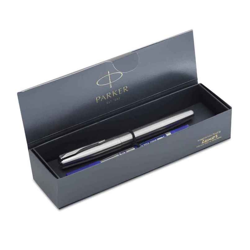 Parker Frontier Stainless Steel Roller Pen | Blue Ink