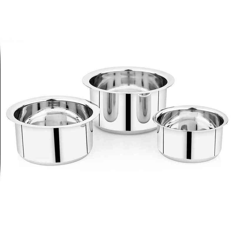 Steelera Stainless Steel Flat Bottom Tope / Cookware | Food Safe | 1.4 L, 2.4 L and 3.5 L Steelera Stainless Steel Flat Bottom Tope / Cookware | Food Safe | 1.4 L, 2.4 L and 3.5 L