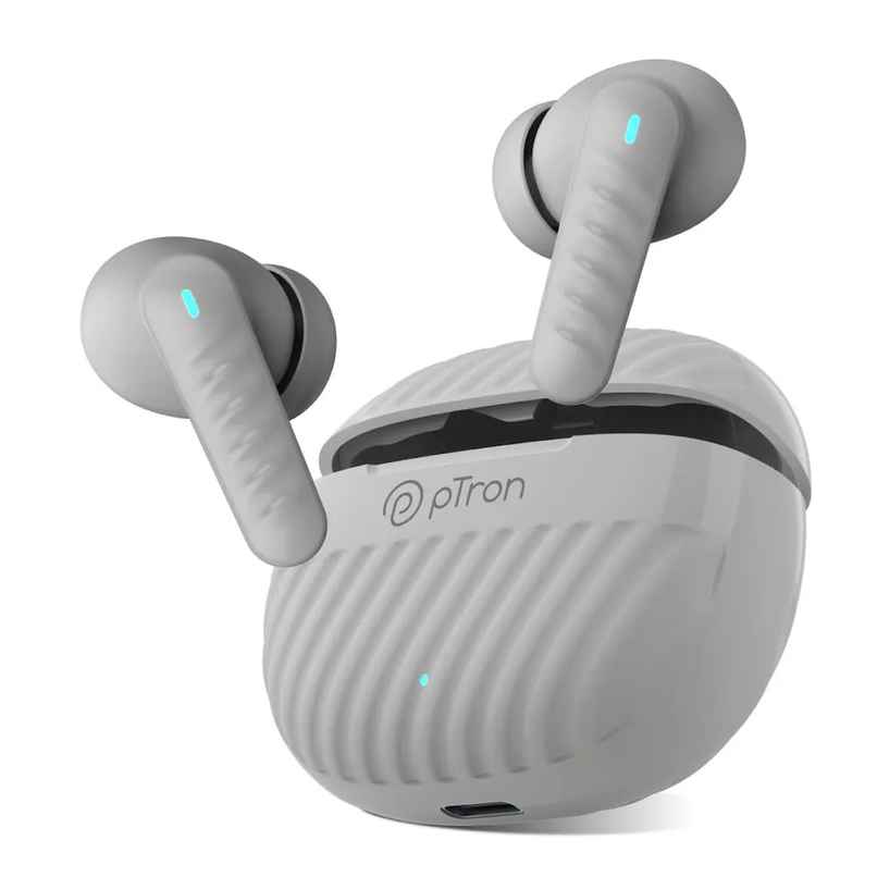 pTron Bassbuds Bliss TWS Earbuds | TruTalk ENC Calls | 40H Playtime | 50ms Game/Music Mode - Grey pTron Bassbuds Bliss TWS Earbuds | TruTalk ENC Calls | 40H Playtime | 50ms Game/Music Mode - Grey