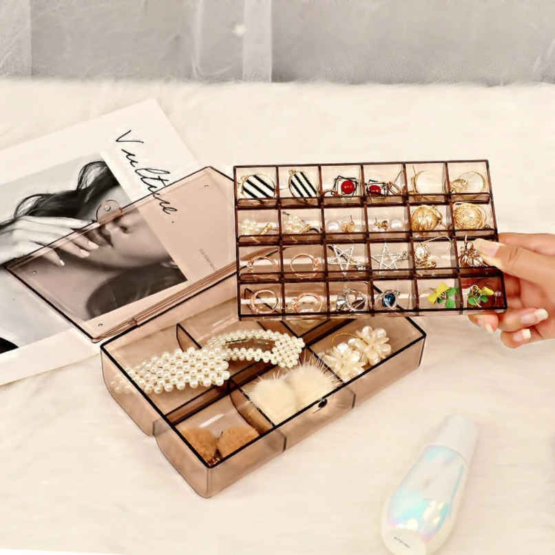 Zedak Acrylic 2-Layer Jewellery Organizer | Brown
