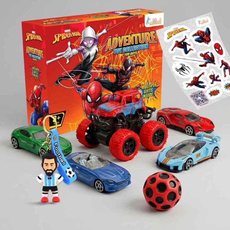 Spider-Man Ultimate Hero Collection | Gift Pack with Rakhi & Die-Cast Toy Cars