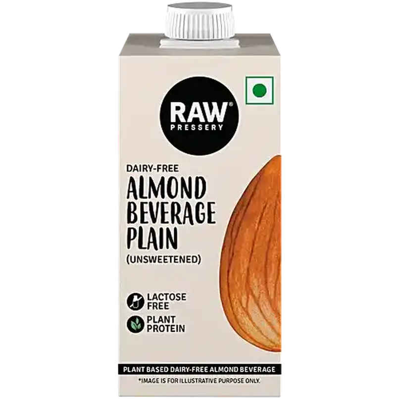 RAW Pressery Almond Beverage Plain (Unsweetened) | Lactose Free | Vegan Drink