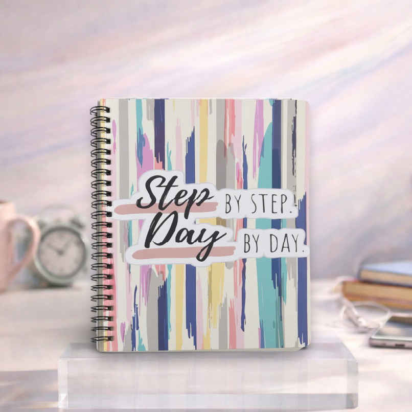 Papboo Dot Grid Spiral Wiro Notebook | 120 Pages | 21 x 15 cm | 90 Gsm | Step By Step