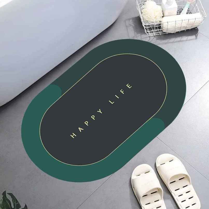Status Silicon Anti- Skid Bath Mat | 38 x 58 cm | Happy Life