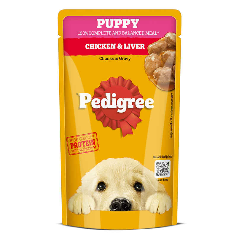Pedigree Puppy Chicken & Liver Chunks In Gravy Wet Dog Food