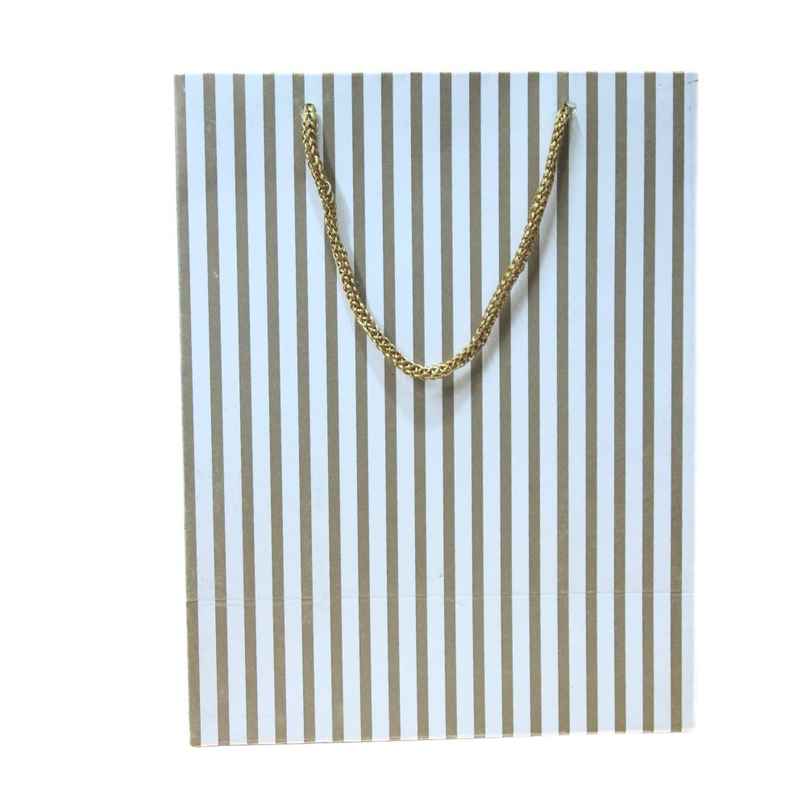SE7EN Lines Design Gifting Paper Bag | Golden - L SE7EN Lines Design Gifting Paper Bag | Golden - L