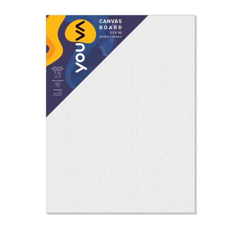 Navneet Youva Primed Canvas Board for Acrylic and Oil colour painting Size 12 x 16 inch