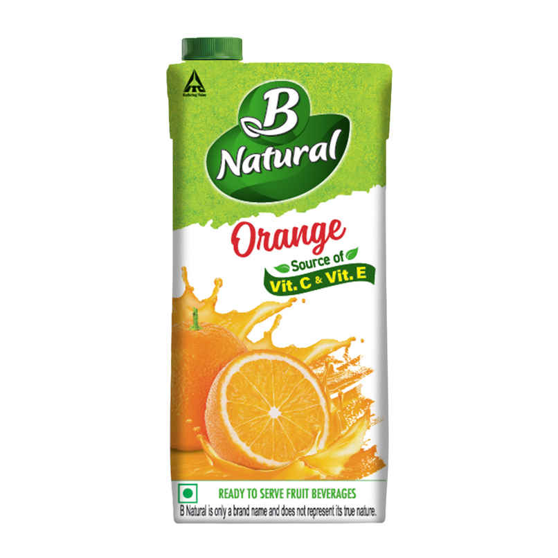 B Natural Orange Juice, Enriched with Vitamin C & E B Natural Orange Juice, Enriched with Vitamin C & E