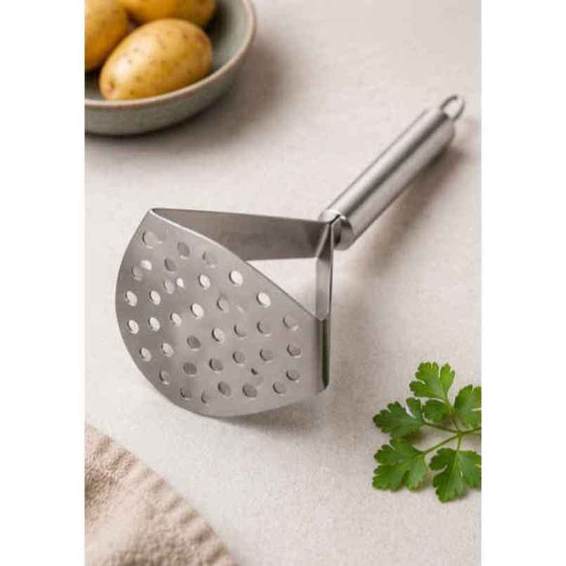 Jensons Stainless Steel Potato Masher | Heavy Duty Pav Bhaji & Vegetable Masher | Food Grade