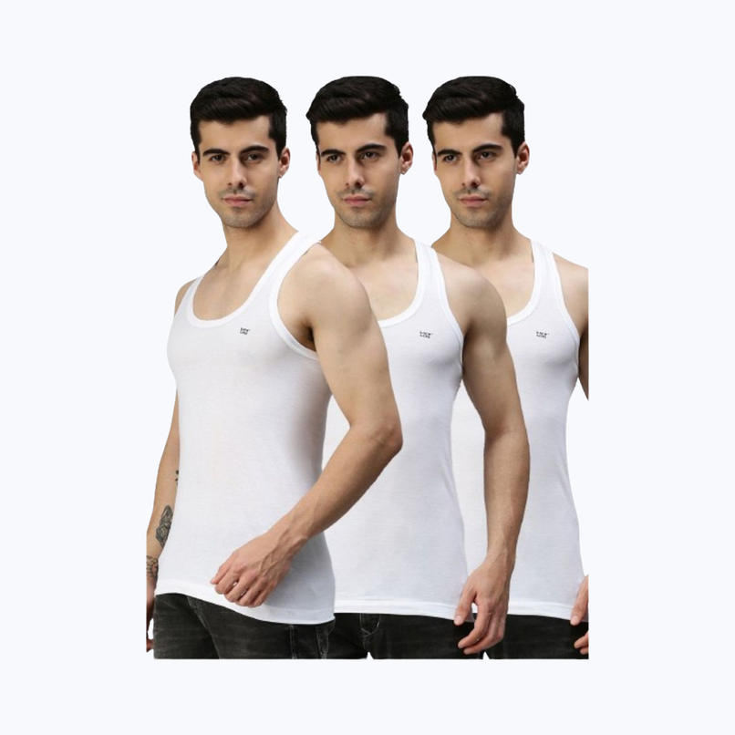 Lux Cozi Men's White Cotton Vest | White | 85 Lux Cozi Men's White Cotton Vest | White | 85