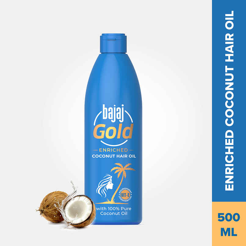 Bajaj Gold Coconut Hair Oil, Enriched With Vitamin E