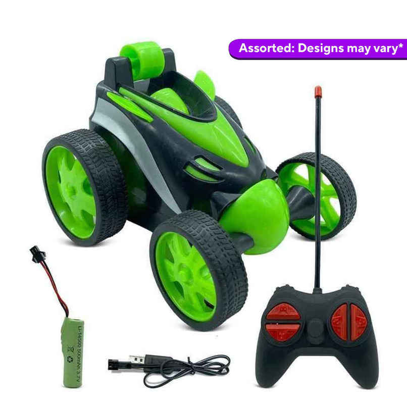 Fablue Remote Control Small Stunt Car Rechargeable | 360 Degree Rotating Toy | Assorted Designs