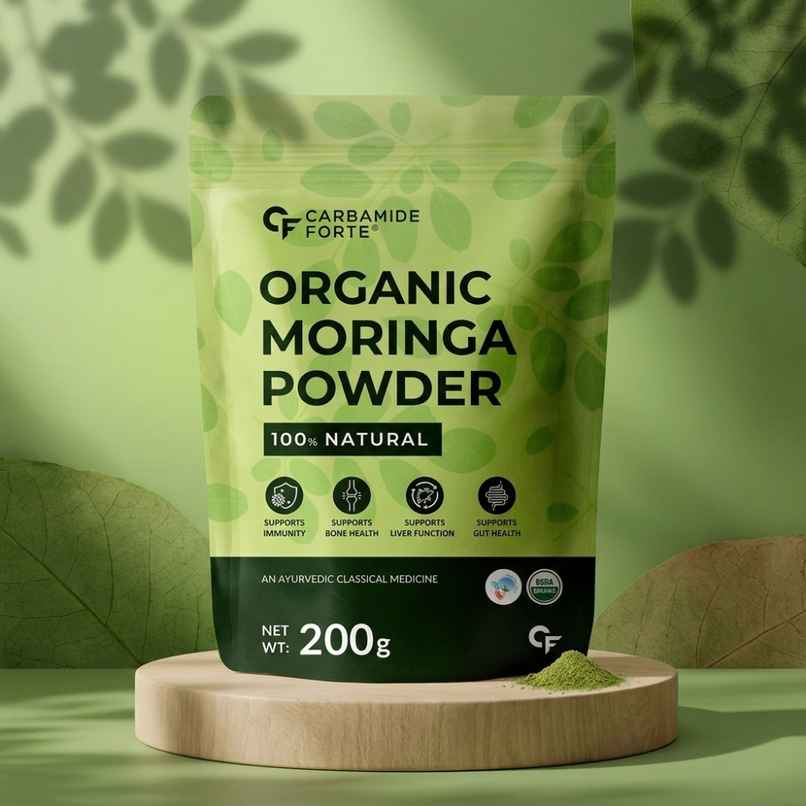 Carbamide Forte 100% Organic Moringa Powder - Moringa Oleifera USDA Certified Moringa Leaves Powder