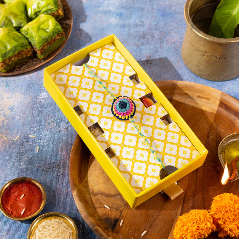 Evil Eye Plantable Rakhi for Brother | Handcrafted & Eco Friendly (Phool)