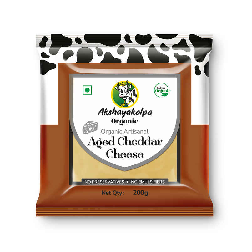 Akshayakalpa Organic Artisanal Aged Cheddar Cheese Akshayakalpa Organic Artisanal Aged Cheddar Cheese
