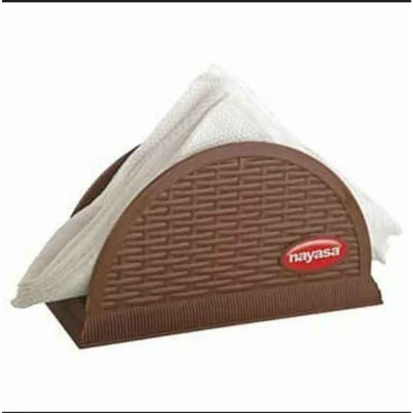 Nayasa Evolve Plastic Tissue Paper Holder Stylish Tabletop Napkin Stand | Brown