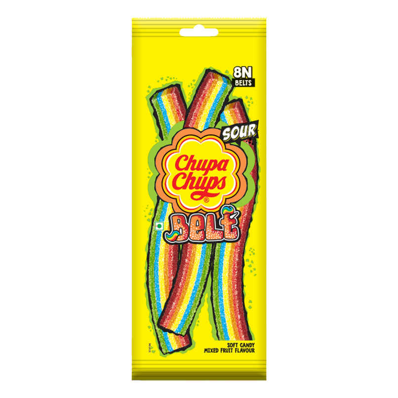 Chupa Chups Sour Belt Mixed Fruit Soft and Chewy Toffee
