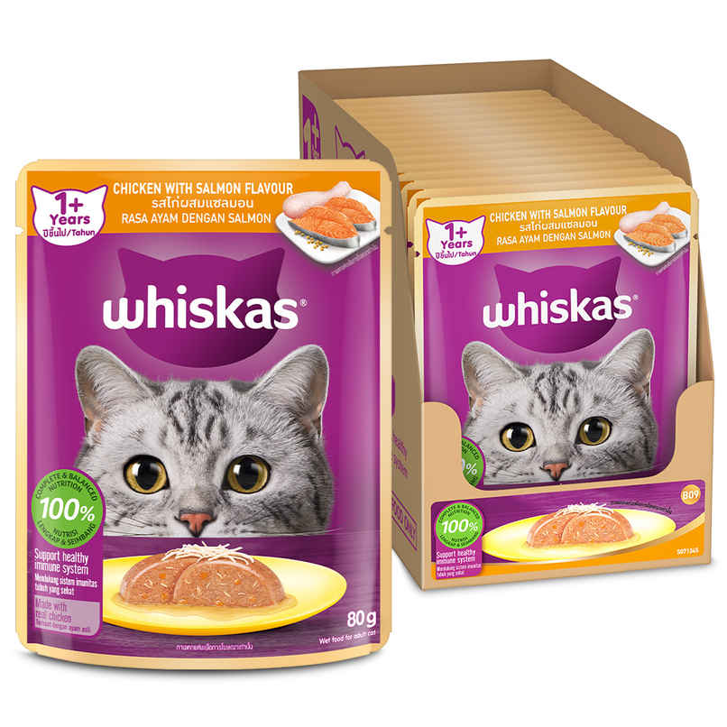 Whiskas Adult Wet Cat Food Chicken and Salmon in Jelly Whiskas Adult Wet Cat Food Chicken and Salmon in Jelly