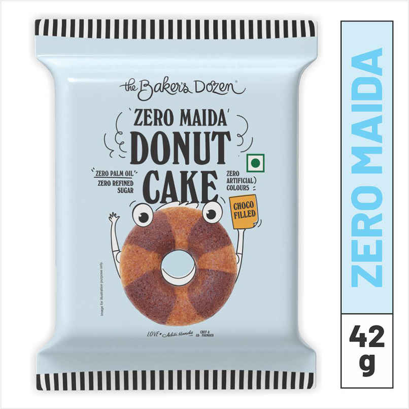 The Baker's Dozen Zero Maida Donut Cake | Small Cake | Tiffin Pack | Creamfills | | Zero Palm Oil