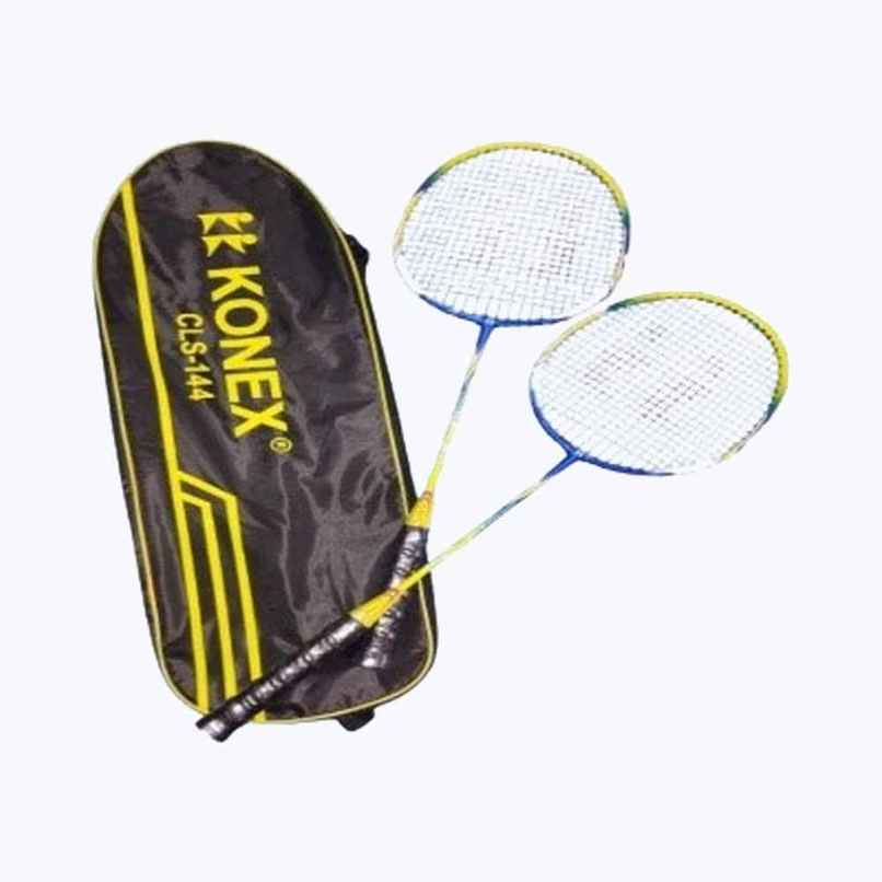 Konex Aluminium Badminton Racket Set- 145 ( 2 Rackets + 1 Full cover ) Colour May Vary Konex Aluminium Badminton Racket Set- 145 ( 2 Rackets + 1 Full cover ) Colour May Vary