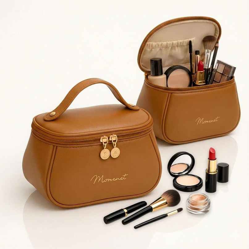 Zedak Luxury Makeup Storage Travel Bag | Brown Zedak Luxury Makeup Storage Travel Bag | Brown