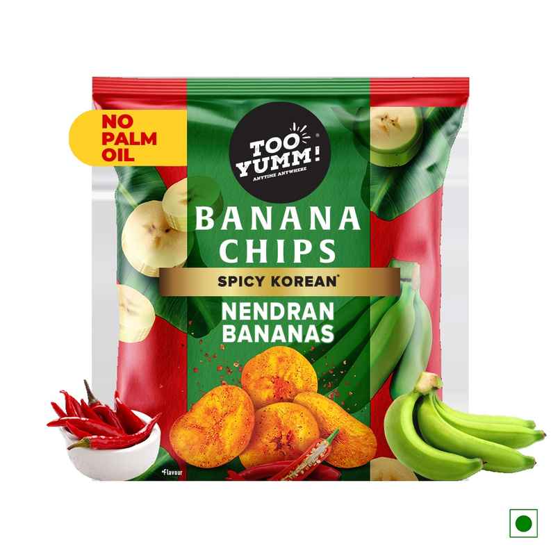 Too Yumm Spicy Korean Banana Chips Made From Premium Nendran Bananas, No Palm Oil Healthy Snacks Too Yumm Spicy Korean Banana Chips Made From Premium Nendran Bananas, No Palm Oil Healthy Snacks