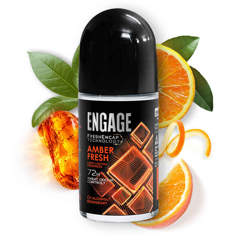 Engage Amber Fresh Underarm Roll-On Deo for Men | 72hr Protection Engage Amber Fresh Underarm Roll-On Deo for Men | 72hr Protection