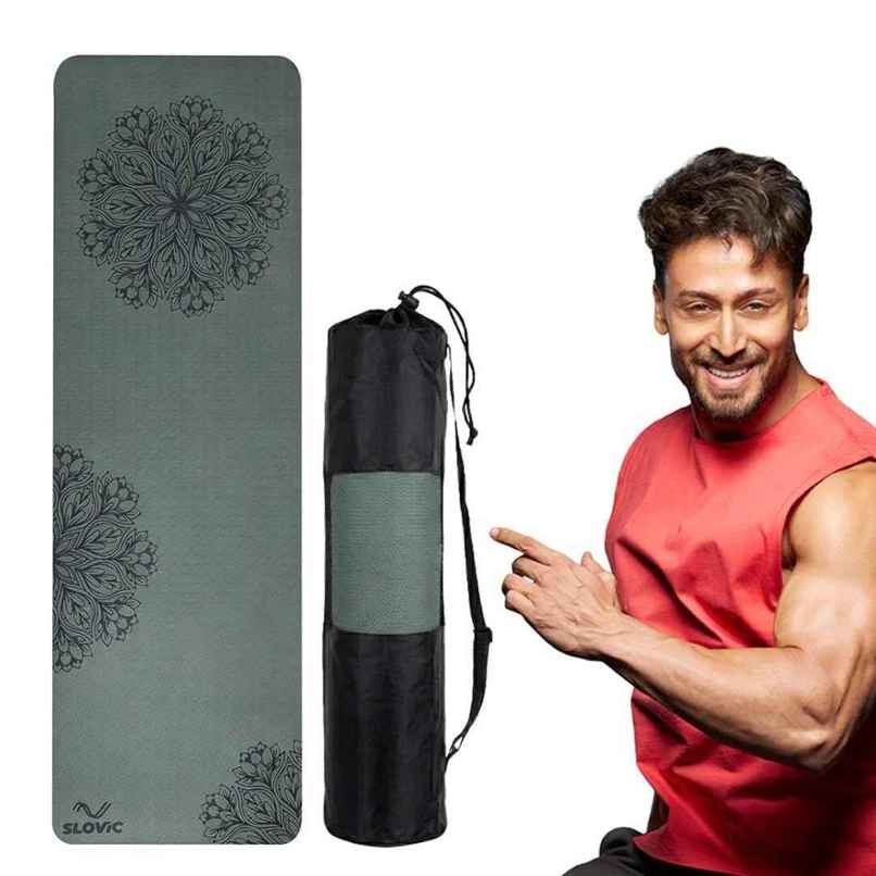 Slovic 6mm Anti-Slip TPE Yoga Mat with Cover Bag| Durable & Lightweight | Ideal for Daily Use| Green