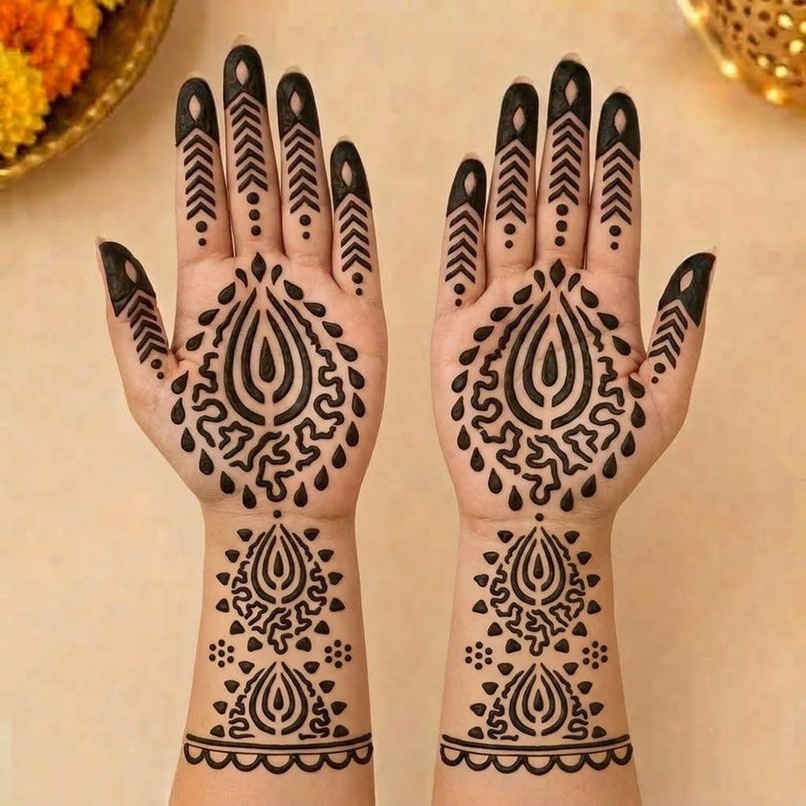Royal Feather Paisley Mehendi Stencil | ServDharm