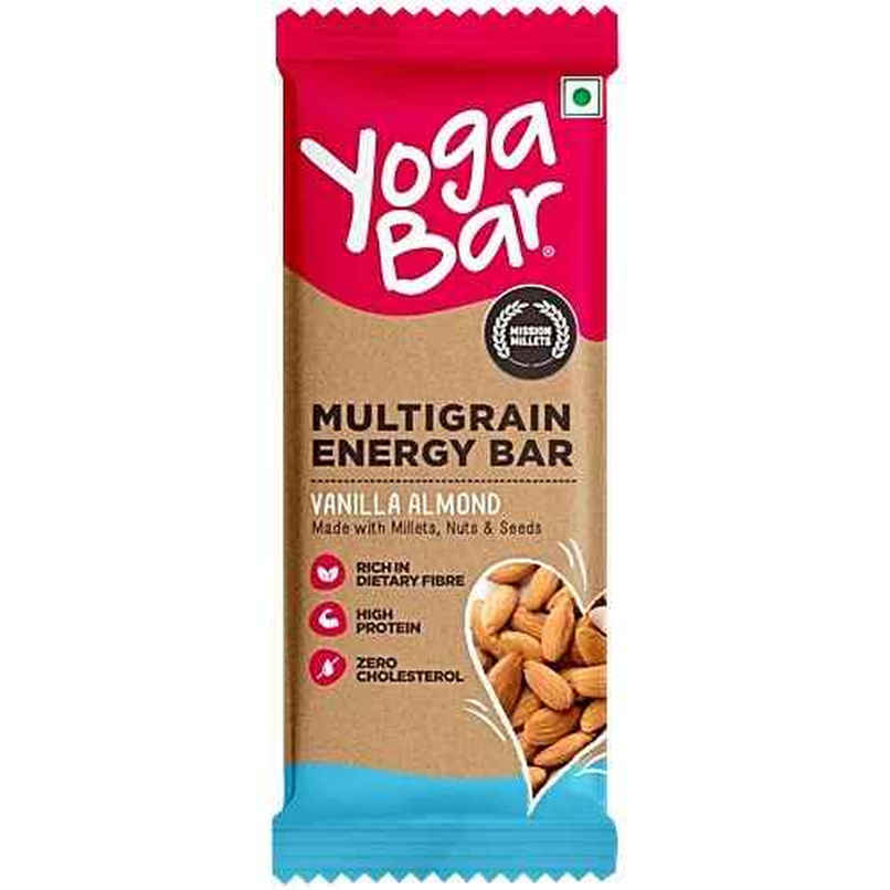 Yoga Bar Multigrain Energy Bars Vanilla Almond, Nuts, Oats and Millets, Gluten Free, Protein Bar
