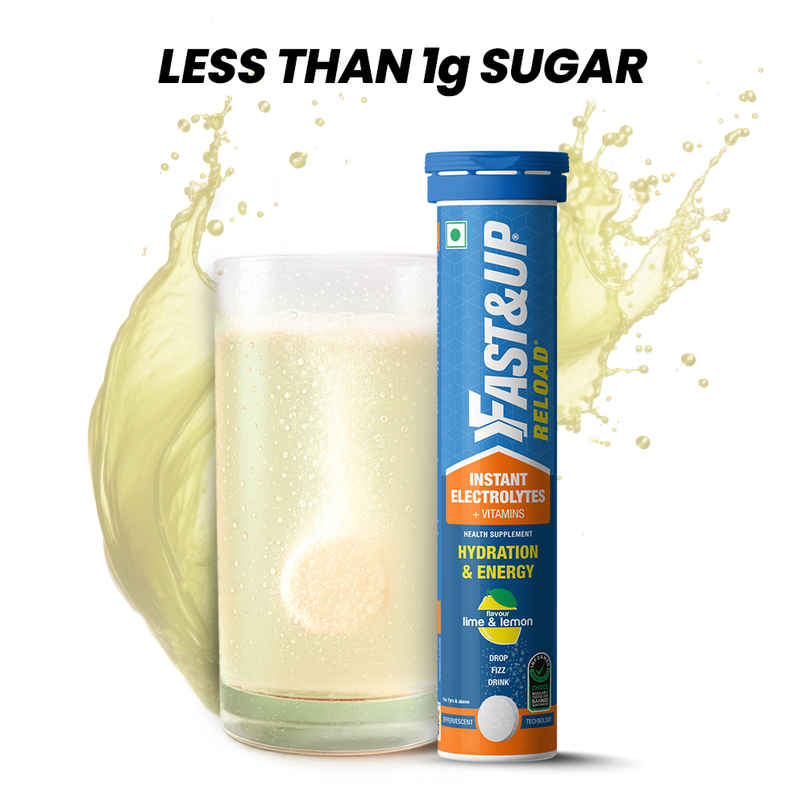 Fast&Up Reload Low Sugar Instant Hydration With 5 Essential Electrolytes | Lime&Lemon